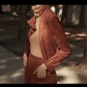 BCBGMAXAZRIA Hansen rust-brown suede jacket